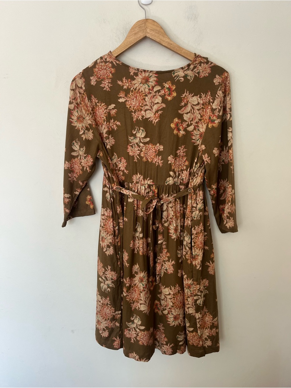 April Cornell Brown Floral Prairie Dress Cottagecore Boho Size S - Picture 10 of 13